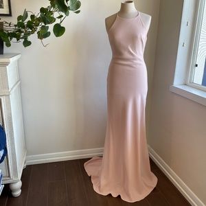 Calvin Klein new with tags floor length with train gown. Pale pink. Size 4.